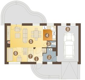 Parter projektu - Kajtek z garażem 1-st. [A]