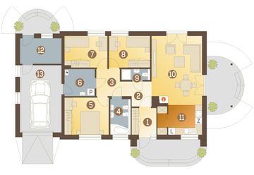 Parter projektu - Dino II z garażem 1-st. [A]