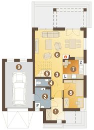 Parter projektu - Iza trend z garażem 1-st. [A]