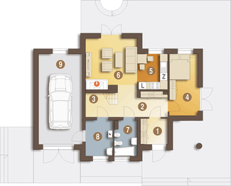 Parter projektu - Artur z garażem 1-st. [A]