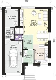 Parter projektu - Dom przy Amarantowej 4