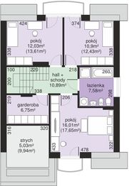 Poddasze projektu - Dom przy Amarantowej 4