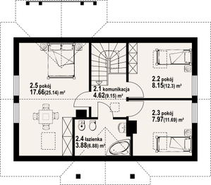 Poddasze projektu - Hoczew 15 dws
