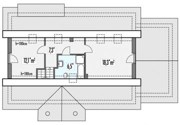 Poddasze projektu - Kinga wersja B pojedynczy garaż