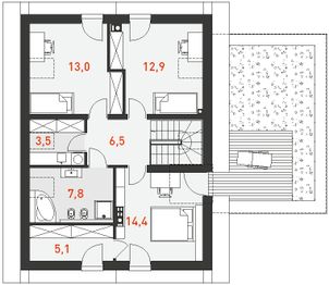 Poddasze projektu - Pogodny 1