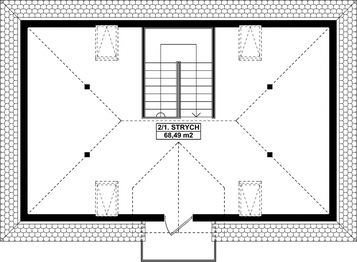 Poddasze projektu - G284 - Budynek garażowo - gospodarczy