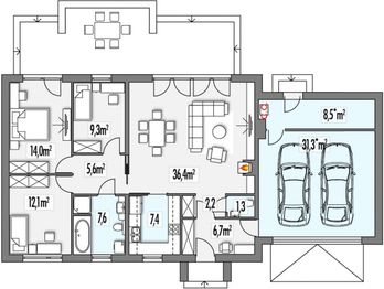 Parter projektu - Emma B 2-garaże