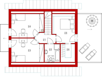 Poddasze projektu - Domek Na Miodowej (026 ES+GT)