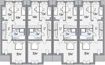 Piętro 1 projektu - Erwin - szereg pl+s+sl+p