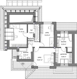 Piętro 1 projektu - Domidea 100