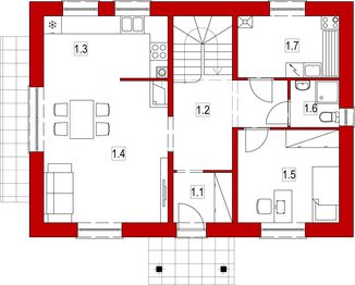 Parter projektu - Domek Wierzbowy (021 ET)