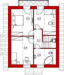 Poddasze projektu - Domek Klonowy z wykuszem (030ET+Wk)