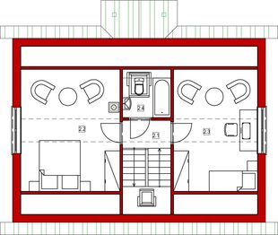 Poddasze projektu - Domek Lipowy (020 Jk V2)