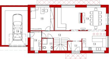 Parter projektu - Domek W Bukowie (028 ES+GT)