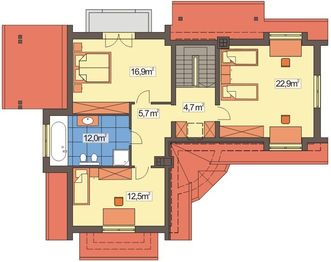 Poddasze projektu - Walia wesja A z pojedynczym garażem