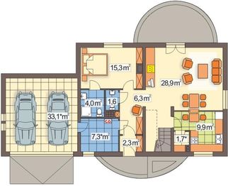Parter projektu - Słoneczko C 2 garaże