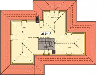 Poddasze projektu - Wierzba C garaż z boku schody proste