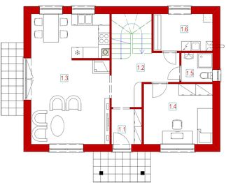 Parter projektu - Domek Na Wierzbowej (021 ES)