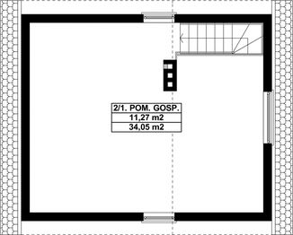 Poddasze projektu - G84 - Budynek garażowo - gospodarczy