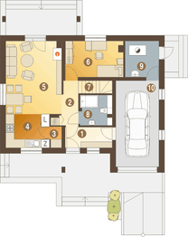 Parter projektu - Alka z garażem 1-st. [A]