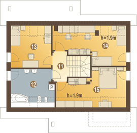 Poddasze projektu - Alka z garażem 1-st. [A]