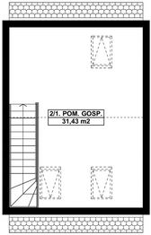 Poddasze projektu - G309 - Budynek garażowo - gospodarczy
