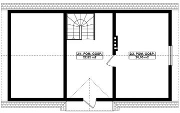 Poddasze projektu - G308 - Budynek garażowo - gospodarczy