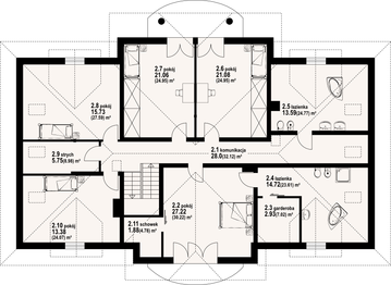 Poddasze projektu - Gdów nowy 9x