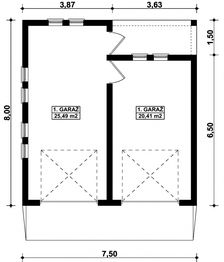 Parter projektu - G315 - Budynek garażowy z wiatą