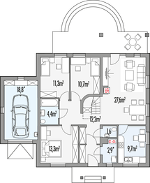 Parter projektu - Magnolia B garaż