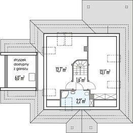 Poddasze projektu - Magnolia B garaż