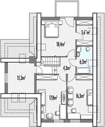 Poddasze projektu - Cyprys A garaż
