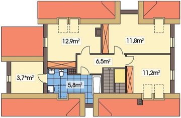 Poddasze projektu - Słoneczko A garaż