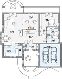 Parter projektu - Jesion A 2 garaże
