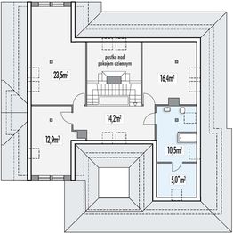 Poddasze projektu - Jesion A 2 garaże