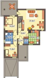 Parter projektu - Borowik wersja A podpiwniczona