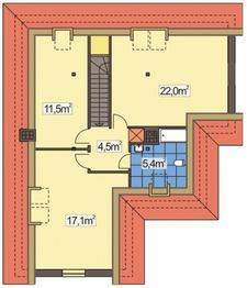 Poddasze projektu - Borowik wersja A podpiwniczona