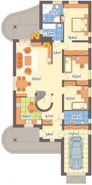 Parter projektu - Niezapominajka wersja A z pojedynczym garażem