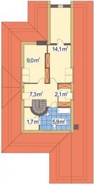 Poddasze projektu - Niezapominajka wersja A z pojedynczym garażem