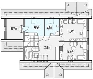Poddasze projektu - Lilia B garaż