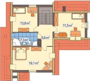 Poddasze projektu - Paprotka A garaż