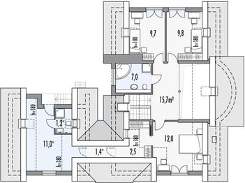 Poddasze projektu - Zacisze A 2 garaże
