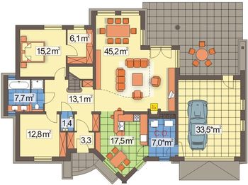 Parter projektu - Irys 2 A podwójny garaż