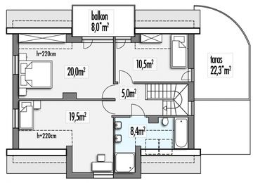 Poddasze projektu - Adaś B garaż