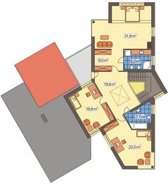 Piętro 1 projektu - Oleander A 2 garaże