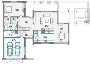 Parter projektu - Bruno A 2-garaże