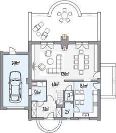 Parter projektu - Jeżynka B garaż