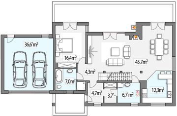 Parter projektu - Krzyś C 2-garaże
