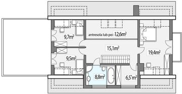 Poddasze projektu - Krzyś C 2-garaże