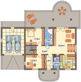 Parter projektu - Lilia C 2-garaże